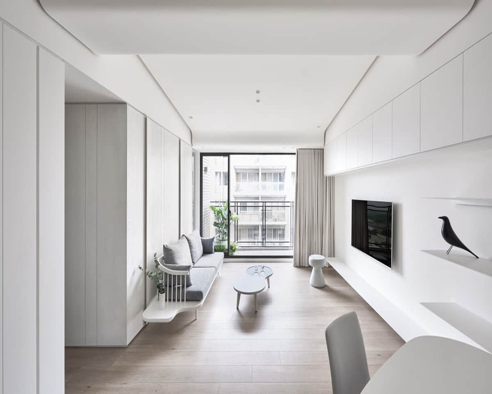 Màu trắng thường được chọn làm màu tường khi thiết kế nội thất theo Minimalism.